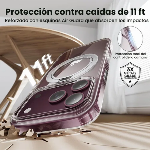 Vista 5 de Soporte de anillo de 360° para iPhone 18 Pro, transparente