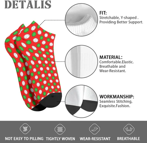 Vista 7 de devor Men Ankle Socks No Show Sock Mens Ankle Sock Cute PICKLEBALL Socks