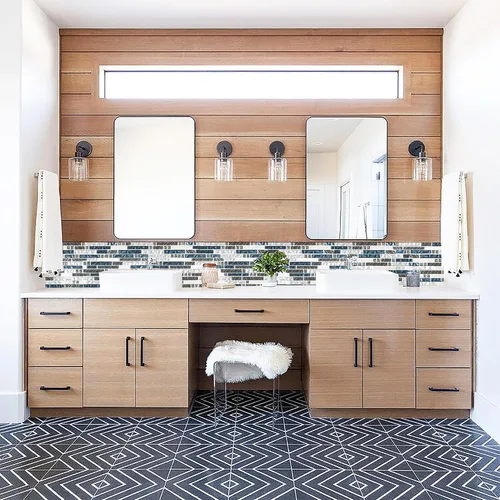 Vista 7 de Azulejos de pared lineales de vidrio, azulejos de mosaico blanco y verde azulado para cocina, baño, protector contra salpicaduras [juego de 5]