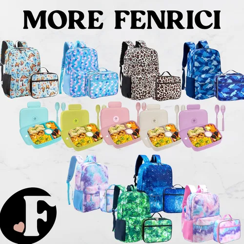 Vista 7 de Fenrici Mochila para niños, niños, mochila para la escuela, bolsas para libros con compartimento acolchado para laptop, 17 pulgadas, Rosado