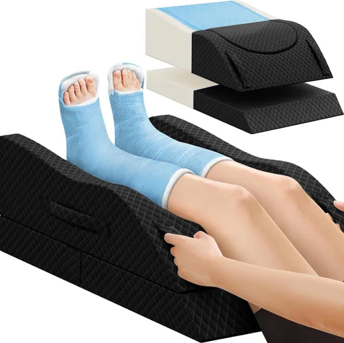 Vista 28 de Almohadas de elevación TranquilRelax para piernas después de cirugía, almohada de cuña de espuma viscoelástica ajustable para lesiones o descanso