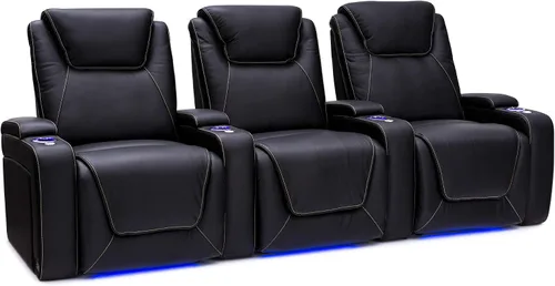 Vista 11 de Seatcraft Pantheon - Asientos de cine en casa, fila negra de 2