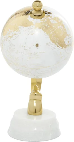 Vista 7 de Deco 79 Globo de aluminio con base de mármol, 5 "x 5" x 10 ", dorado