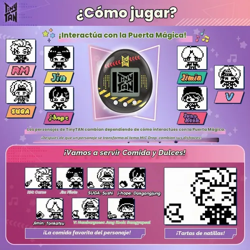 Vista 5 de Tamagotchi Nano x BTS TinyTAN Hugmy Tamagotchi Jin ver. Figura de vinilo (88876)