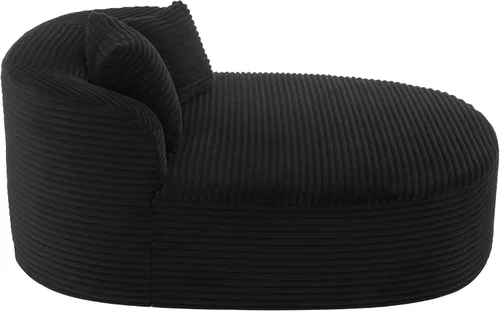Vista 5 de Quarte Modern 51.6" Indoor Oversized Chaise Lounger, Upholstered Sleeper Boneless Sofa Couch with Two Supportive Pillows for Living Room Bedroom