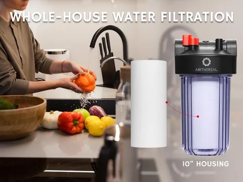 Vista 4 de Airthereal Filtro de agua de sedimentos PP para toda la casa de 10 x 4.5 pulgadas, cartucho de repuesto de filtro de agua de 10 pulgadas para agua