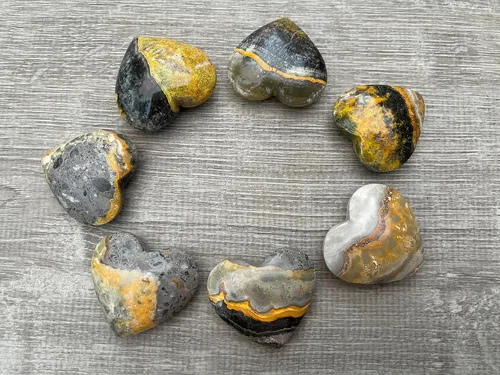Vista 59 de Corazón hinchado de piedras preciosas al por mayor, corazones hinchados de piedras preciosas pulidas, piedra de palma de cristal, corazón de cristal