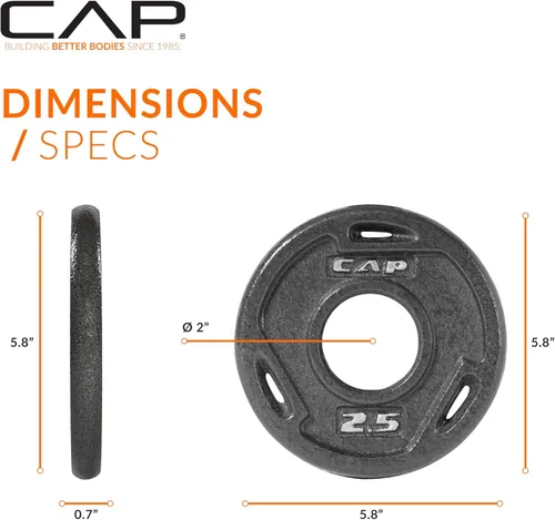 Vista 4 de CAP Barbell Placa de peso olímpica de 2 pulgadas Múltiples opciones