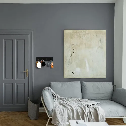 Vista 3 de Picowe Soporte para llaves decorativo de pared, ganchos adhesivos de acero inoxidable, organizador de llaves para pared, gancho para toallas
