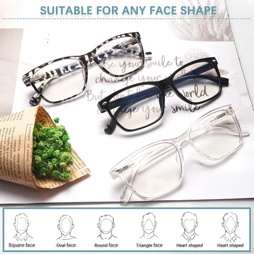 Vista 7 de Lentes progresivos de lectura con multienfoque para mujeres, bloqueo de luz azul, lectores de computadora para damas con bisagra de resorte.