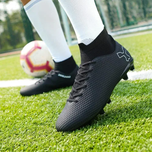 Vista 6 de Botas de fútbol para hombre con tacos de fútbol para hombres y niños grandes, zapatos de punta alta para jóvenes, entrenamiento profesional