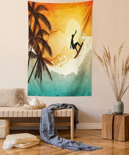 Vista 95 de Ambesonne Tapiz de arte afro, hombre negro fuerte con una corona de trazos impresión de pintura moderna, decoración de tela para colgar en la pared