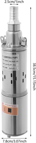 Vista 2 de 1pc Submersible Pump, 12v 180w Water Pump, Deep Well Submersible Pump,Lift: 30m/98.43ft