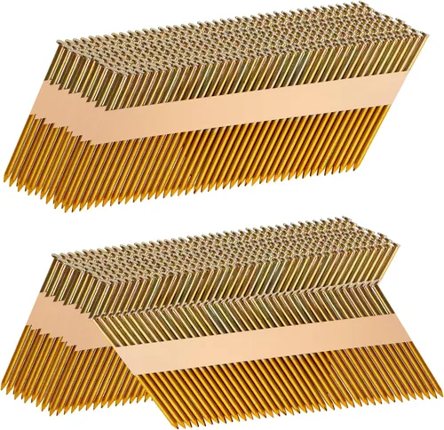 Vista 10 de Clavos de marco de 30 a 34 grados, vástago de anillo de 2-1/2 x 12 pulgadas, 520 unidades, cabeza D, cinta de papel electrogalvanizado