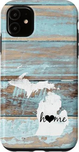 Vista 8 de Michigan Rustic Home Pride US State Distressed Look Case for iPhone 17