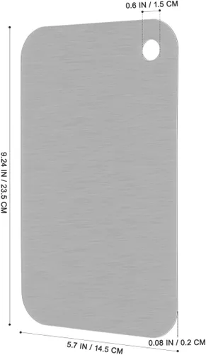 Vista 4 de DOITOOL Tabla de cortar de acero inoxidable de 9.25 x 5.70 pulgadas, bloque de cortar de metal reversible con mango para cocina, frutas, verduras