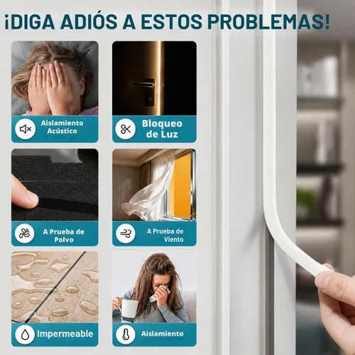 Vista 2 de Sello de puerta de burlete de 20 pies, tira de sellado de silicona autoadhesiva en forma de D para marco de puerta y espacios de ventana