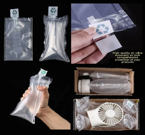 Vista 4 de OULIGET Bolsas de aire de embalaje, bolsa protectora inflable de plástico transparente con bomba de pie, bolsa de embalaje de bloqueo de cojín