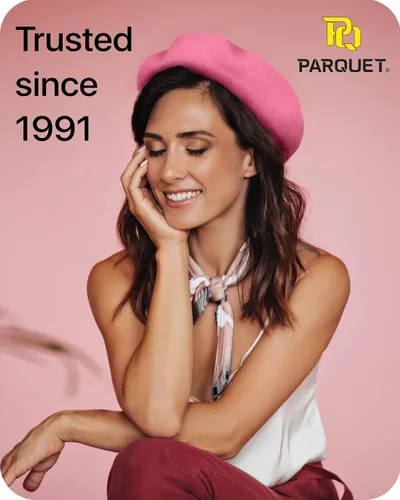 Vista 2 de Parquet Boina francesa de color sólido. Gorra clásica francesa, casual y elegante para mujer