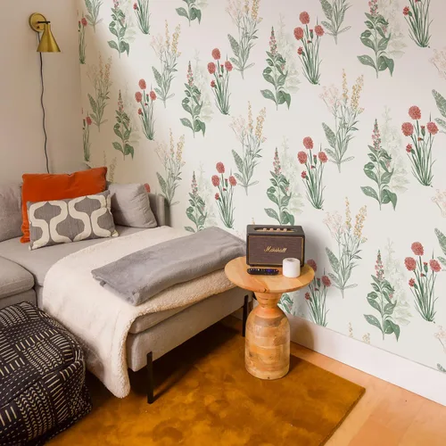 Vista 5 de Orainege Papel tapiz floral para despegar y pegar, papel de contacto bohemio de 16.9 x 118.1 pulgadas, papel de pared autoadhesivo extraíble
