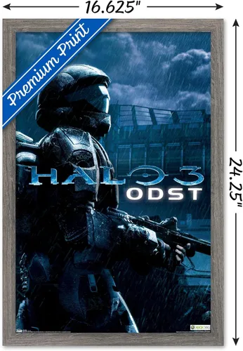 Vista 3 de Trends International aureola: ODST - Póster de pared de arte clave, 14.725 "x 22.375", versión enmarcada de madera de granero
