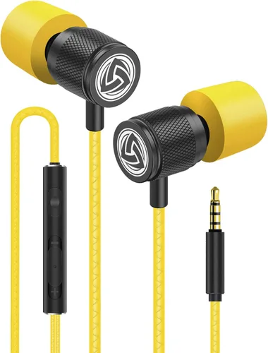 Vista 10 de LUDOS Auriculares con cable ultra intraauriculares, 5 años de garantía, auriculares con micrófono, auriculares con cancelación de ruido, espuma