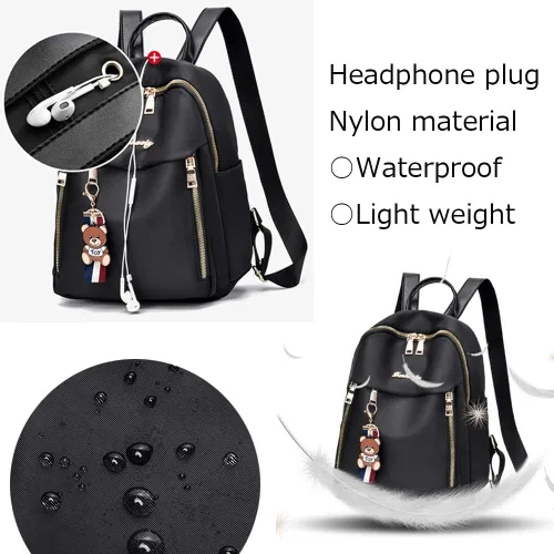 Vista 4 de Mochila para mujer, impermeable, ligera, a la moda, casual, de viaje, para mujer