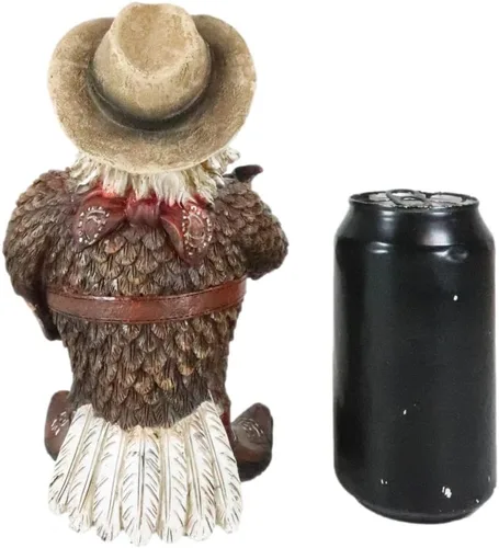 Vista 7 de Ebros Gift Country Western Comical Cowboy Eagle Sheriff con bufanda, sombrero y botas, estatuilla rústica de granja, decoración de águilas