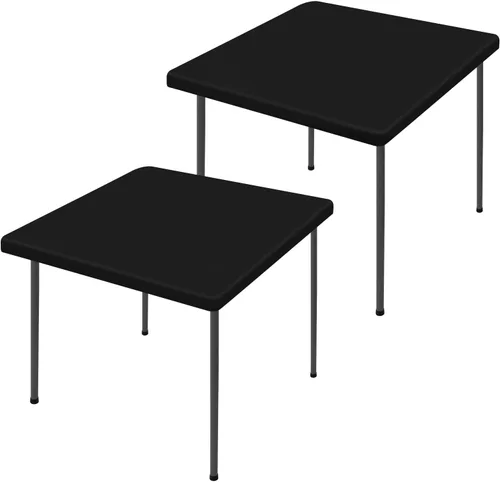 Vista 32 de Moosfor Paquete de 2 manteles rectangulares de elastano de 4 pies, elásticos y ajustables para pícnic, cubierta de mesa de patio elástica y lavable