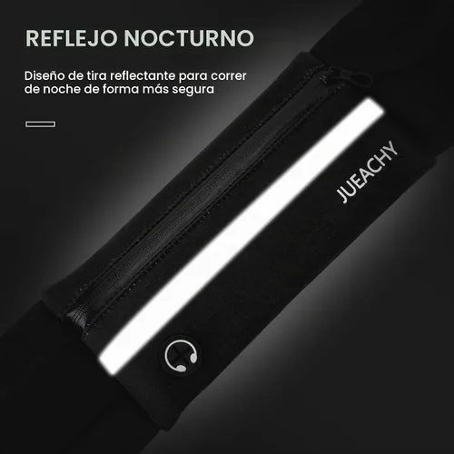 Vista 3 de Jueachy Cinturones de correr para mujeres, riñonera impermeable, bolsa de cintura para correr, soporte para teléfono, cinturón de dinero ajustable