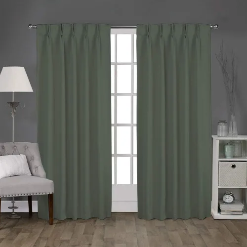 Vista 17 de Par de paneles de cortinas plisadas de doble pellizco para ventana (con 2 paneles combinados, 42 pulgadas de ancho x 45 pulgadas de largo)