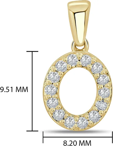 Vista 82 de Collar colgante con letra inicial de diamantes en oro amarillo de 14k (1/10 quilates) 18 pulgadas