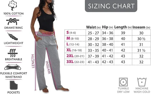 Vista 2 de Sexy Basics - Pack de 3 pantalones de pijama de punto de algodón suave y flexible para mujer