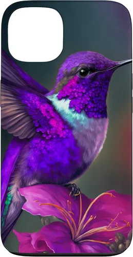 Vista 7 de Funda púrpura para iPhone XR para colibrí