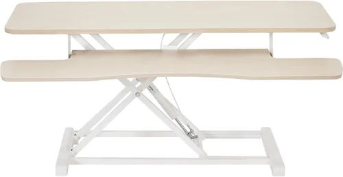 Vista 28 de VIVO Convertidor de escritorio de 26 pulgadas, Serie K, elevador ajustable de sentado a parado, estación de trabajo para dos monitores y laptop