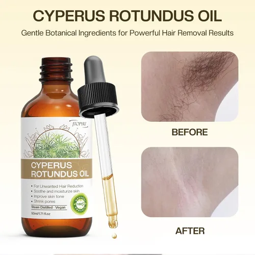 Vista 4 de Aceite Cyperus Rotundus: Depilación Aceite de ciprés Reductor del Crecimiento del Cabello Facial Cuerpo Cuidado de la Piel para Mujeres Hombres 2