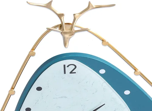 Vista 3 de Reloj colgante elegante, reloj de pared con péndulo, moderno reloj de lujo con luz nórdica, silencioso, grueso, manecillas de metal grueso