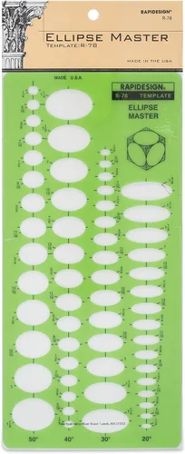 Vista 15 de Plantilla de elipse de 20 grados, 1 cada uno (R70-20)