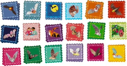 Vista 3 de eeBoo: Bats Little Memory & Matching Game - 18 pares para emparejar y memorizar, fichas coloridas, fomenta habilidades de reconocimiento