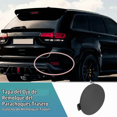 Vista 3 de X AUTOHAUX Cubierta de gancho de remolque de parachoques trasero para Jeep Cherokee 2014-2018 Tapa de gancho de remolque de parachoques trasero