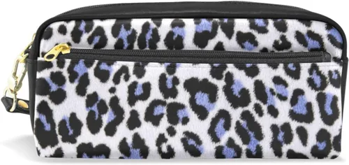 Vista 12 de Estuche portátil de gran capacidad con diseño floral de frutas de fresa, bolsa de maquillaje de piel sintética, organizador de maquillaje con asa