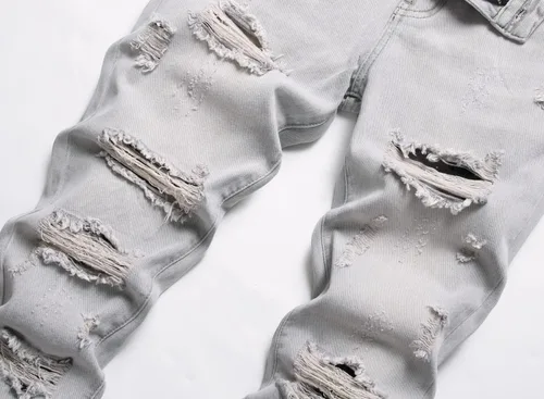 Vista 5 de AITITIA - Jeans rasgados de ajuste estándar para hombre