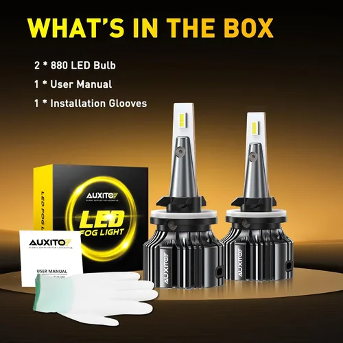 Vista 7 de AUXITO Bombillas LED antiniebla 880/899/893, 3000 K, amarillo dorado, 18000 lm, kit de luces antiniebla ámbar 1000% más brillantes, repuesto OEM 1:1