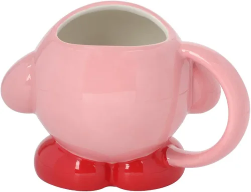 Vista 5 de Bioworld Kirby 18 Oz (532 ml) Taza de cerámica esculpida de personaje rosa