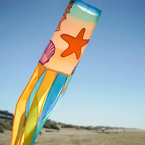 Vista 3 de In the Breeze Seashell 5196 - Windsock, 40 pulgadas, para playa al aire libre, 5196