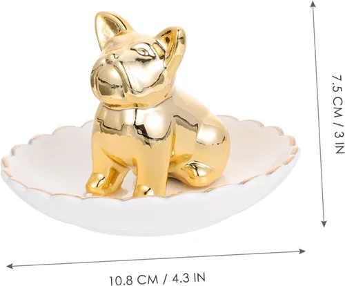 Vista 5 de ABOOFAN Bandeja de joyería de animales, bandeja de joyería de cerámica de porcelana, bandeja de baratija, soporte para clasificación de joyas, plato