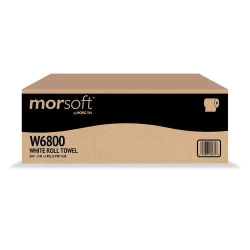 Vista 3 de Rollo de toallas Hardwound, 7 9/10" X 800ft, Blanco, 6 Rollos/cartón