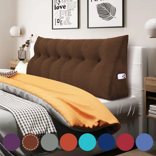 Vista 23 de WOWMAX - Almohada triangular para cabecero; almohada en forma de cuña para cabecero; almohada grande de refuerzo para cama, almohada