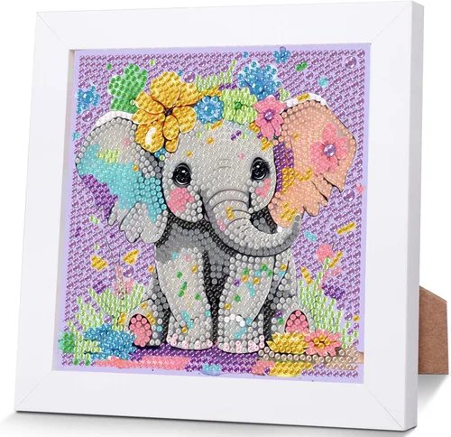 Vista 16 de xackcme Kits de pintura de diamantes de mariposa para niños con marco, arte de diamantes de mariposas para niños de 4 a 8 a 12 años, kit de pintura