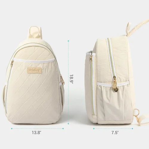Vista 8 de Bolsa de pickleball para mujer, acolchada y elegante, correa de hombro ajustable, 2 compartimentos de almacenamiento para remos, bolas, zapatos